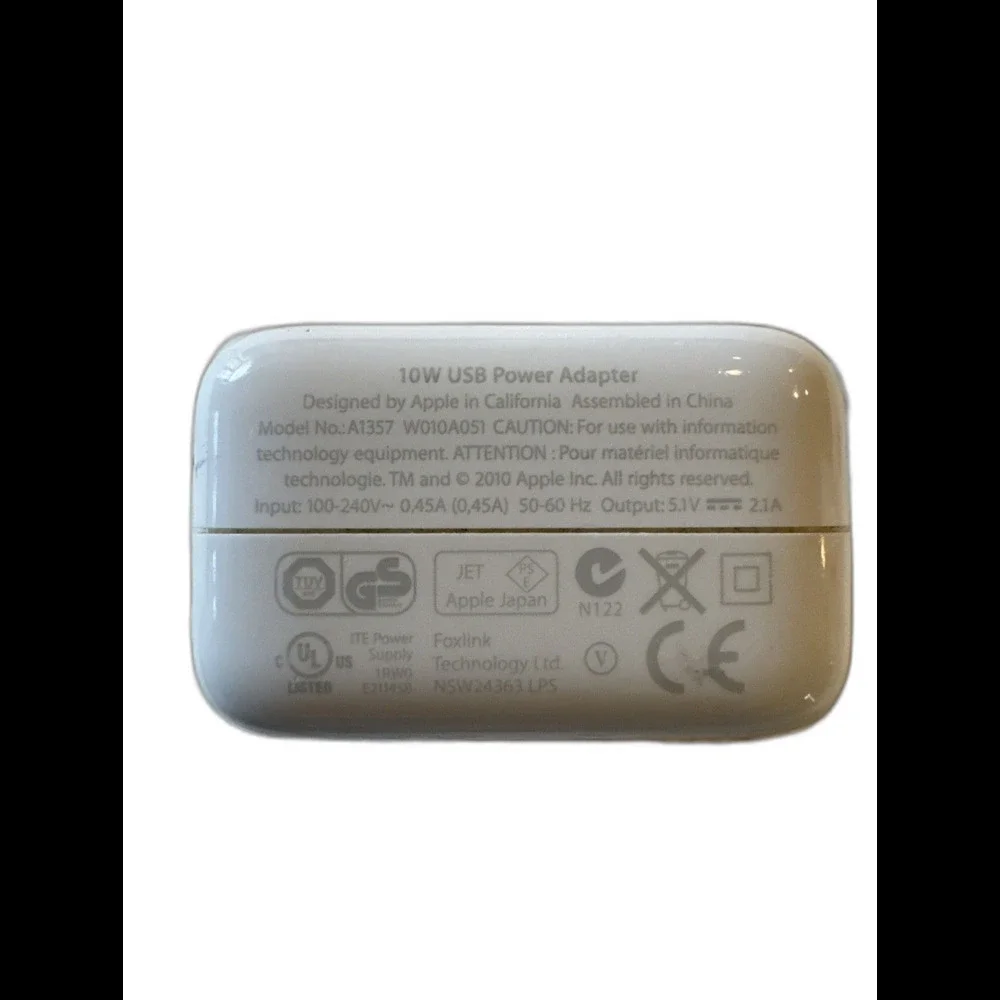 Lot of 2 Genuine Apple 10W USB Power Adapter‎ A1357